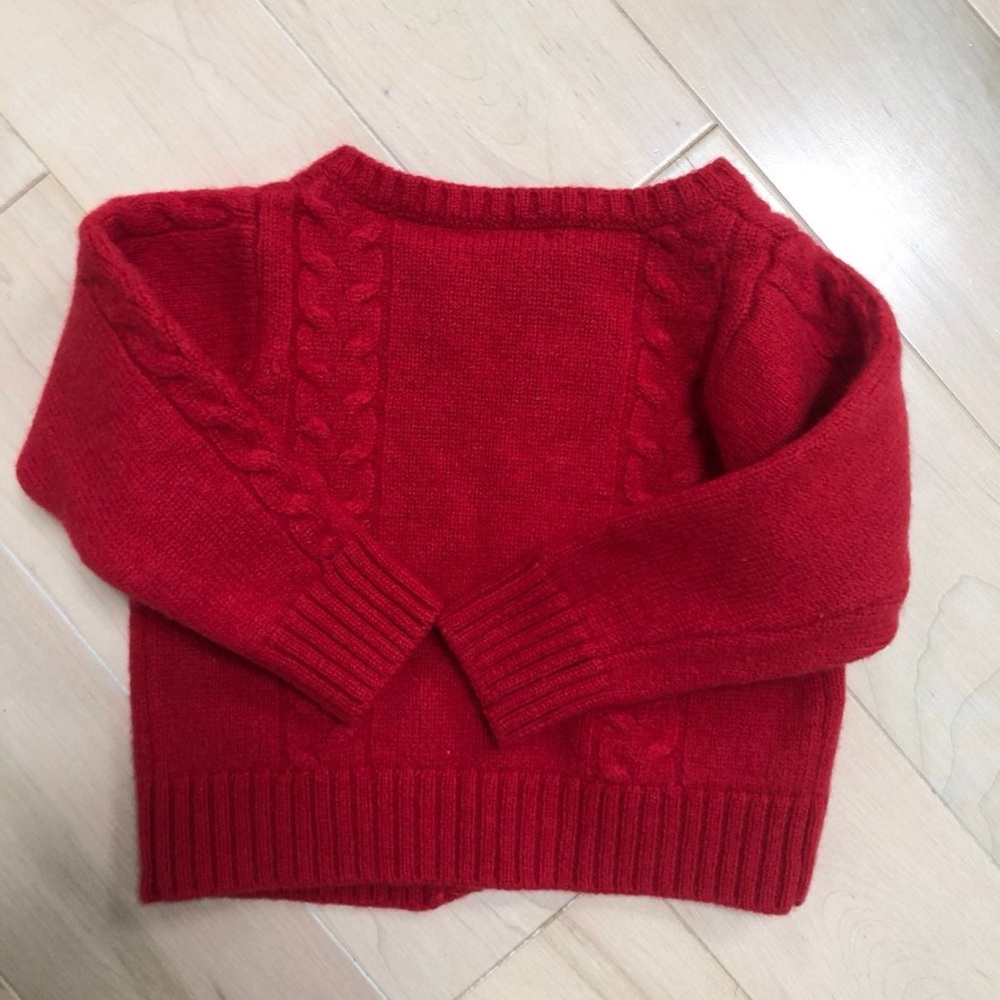 Jacadi red wool cardigan jacket - Picture 6 of 7